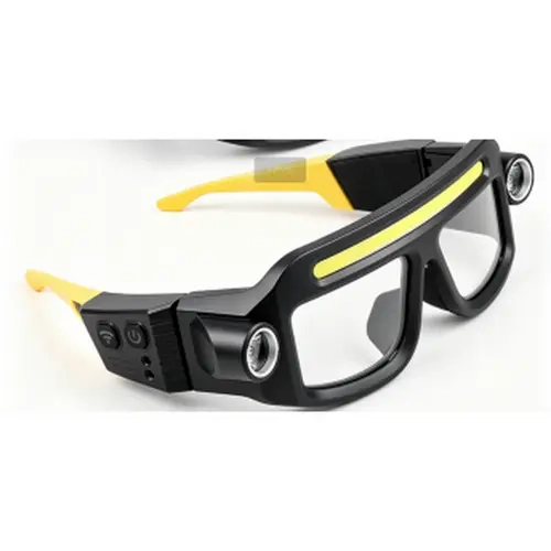 Sol Luma Rechargeable LED Headlamp Glasses - Hand-Wave Sense, Type-C USB Charging, 5-Mode COB Lights, Dual Side Spotlights, IPX4 Waterresist, Lightweight Motorcycle Accessories for Camping, Automotive Tasks