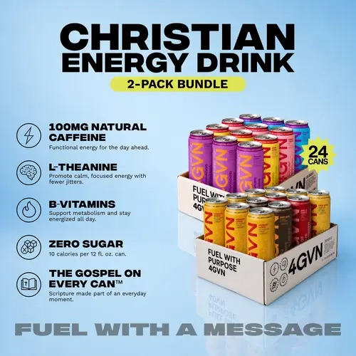 4GVN Christian Sadie Pack + Classic Pack Bundle  200mg Clean Caffeine, 0 Sugar, Sparkling, for Low Sugar Lifestyle Believers