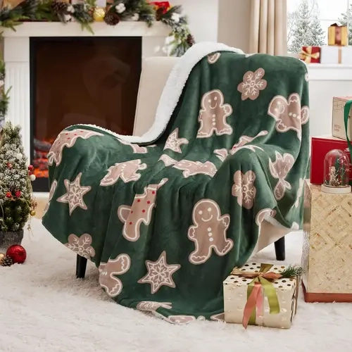 Bedsure Christmas Throw Blanket for Couch - Warm Sherpa Holiday Blanket, Festive Christmas Decor & Gifts