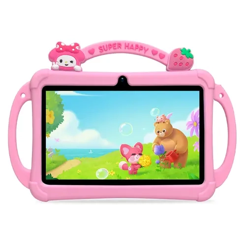 PRITOM Kids Touch Screen Tablet, 7in Android 13IPS HD Screen, Protective Case, Parental Control, DualCameras, Pre-Installed Learn & Play Apps, Christmas Giftsfor Boys, Ideal Pink/Blue/Green Kids Gift