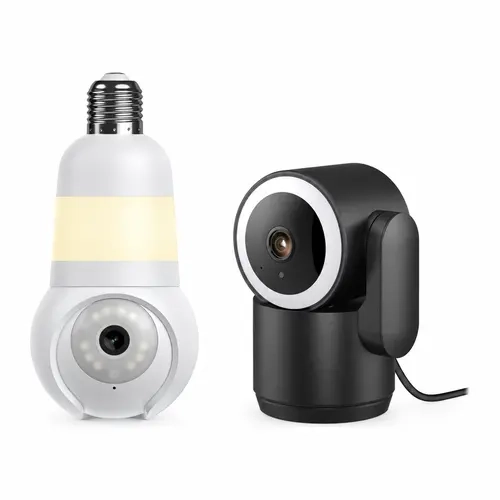 Luna Light Cam 2K Light Bulb Security Camera & Home Cam V3 Indoor Wireless Security Camera, 2K Socket-Mounted Camera with 360° Pan, LED Light & Color Night Vision, Added Indoor Monitoring, Two-Way Audio & Local Recording
