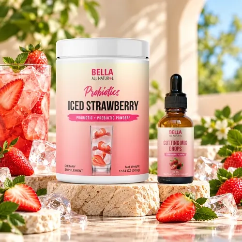 Bella All Natural Strawberry Cutting Duo: Iced Strawberry Probiotics + Cutting Mix Drops Strawberry
