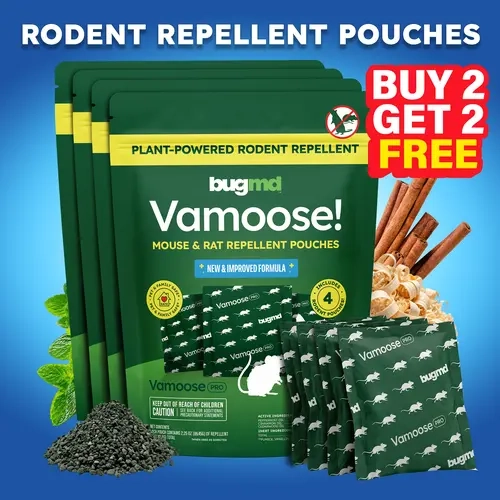 BugMD Vamoose! Pro Mouse and Rat Repellent Pouches, Mineral Pumice No Corn or Grain Fill, Nothing for Mice to Eat - Rodent Deterrent for Car Engine, RV, Garage, Attic, Pantry - 16 Pouches