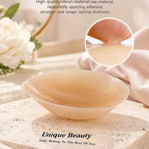 LikeMyChoice Reusable Silicone Nipple Covers Invisible Ultra Thin Nipple Pads Waterproof Sweatproof Pasties for Women No Show Adhesive Nipple Covers for Dress Wedding