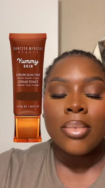 You. Need. This. Skin. Tint.  @DanessaMyricksBeauty skin tint is lightweight, smooth, hydrating & has a flawless finish. Babyyy my skin look like butter! This skin tint is perfect for summer & my beginner girlies.💕  #skintint #skintintreview #makeupnomakeup #makeup #blackgirlmakeup