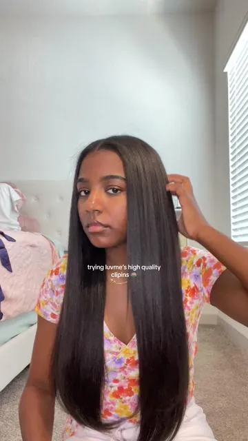these are the best clip ins ive ever had! they’re high quality, soft, silky and flat! these are my new go to clipins! 💗  @LUVME SHOP #luvmeforyou #luvme #luvmehair #tiktokshop #Luvmeclipin #clipinfornaturalhair 