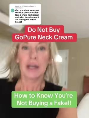 Replying to @TTShopTopDeals here’s how to see if you’ve bought a fake GoPure neck cream. The listing photo will have the brand-name GoPure blurred out and possibly another name Photoshopped on it. Check when you bought it to see if it has a blue checkmark next to the name, if it does not, it is a fake. Let me know if this has happened to you. I will help you. ##gopure##neckcream##skincaretips