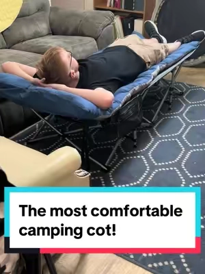 This is the most comfortable camping cot for any occasion! #tiktokshop #cot #campingcot #cotforcamping #camping #Outdoors #glamping 