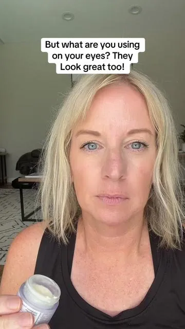 This is the best eye cream for anyone 50 years and older! It helps with fine lines, wrinkles, crows feet, hooded eyes, and puffy under eyes! #eyecream #eyeserum #hoodedeyes #crowsfeet 
