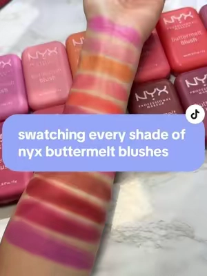 These $10 blushes are so butta GOOD💗🫶🏻.  @NYX Professional Makeup #nyxcosmetics #NYXPMSuperBrandDay, #ButtawithNYXCosmetics #nyxblushswatches #buttermeltblushshades #buttermeltblushswatches #TikTokshopbacktoschool #summergames #buttawithNYXCosmetics #SuperBrandDay 