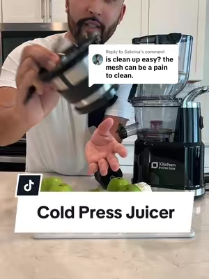 Replying to @Sabrina cleaning this Cold Press Juicer machine is super easy @Kitchen in the Box US #kitcheninthebox #juicer #slowjuicer #ivicermachine #fruitivice #kitchenessentials #slowjuice #juice #coldpressedjuice #falldealsforyou 