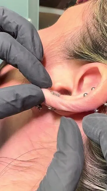 6-week follow-up: Essential for a smooth healing journey! This is where we clean, check progress, and downsize for comfort. Don’t skip this step—your piercing’s health depends on it! Aftercare by @Base Laboratories @MB TATTOO STUDIO 