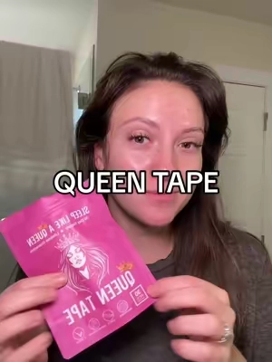 I watched a video saying the reason I have a double chin is sleeping with my mouth open and now I have to fix it 😂 bonus that it also helps with better sleep quality #tired #queentape #sleeptape #mouthtape #snore #poorsleep #allergies #tiktokshopcybermonday #tiktokshopblackfriday #tiktokshopholidayhaul #tiktokshopfinds #viral 