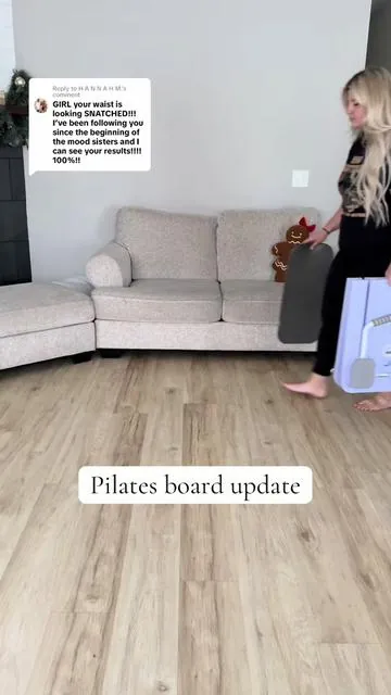 Replying to @H A N N A H M. 2 month update using the pilates board. Also sorry for the constant color changing, my phone is broken. #sahm #relatablemom #plussizemom #pilates #pilatesworkout #athomeworkout #athomepilates #workoutroutine #moosisters #tiktokshopcybermonday #tiktokshopblackfriday 