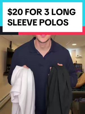 amazing deal for these long sleeve polos perfect for the winter  #longsleevepolo #tiktokmademebuyit #tiktokshopblackfriday #polo #winterfashion 