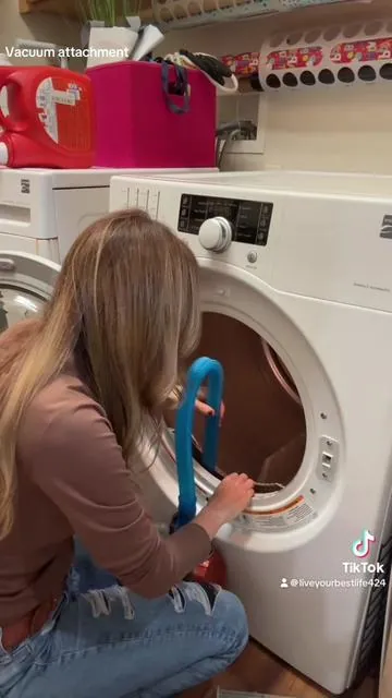 Prevent a house fire by cleaning out your lint vent in your clothes dryer. This is a simple step to keeping your family safe and your house clean and your dryer in good working order. #dryervent #lint #fireprevention #cleaning #cleaninghack #springcleaning #laundry #vaccumattachment 