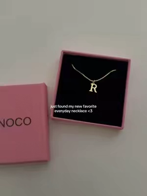 gold initial necklace <3 it’s so simple and pretty, def gonna be my new signature necklace that I wear everyday #initialnecklace #goldnecklace #initialpendantnecklace #ttshop #daintynecklace