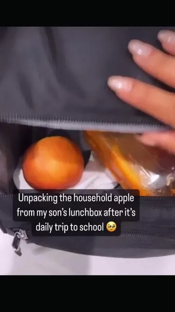 A for effort! Anyone else already in this mode a few days back from winter break? 🍎😅 📹  : @Zohra K. 💜  #parenting 
