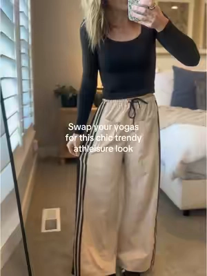 Trendy and chic pants, so obsessed with these look alikes!  Grab these while they are in stock for 1/3 of the price. #trendingfashion #athleisurestyle #womenspants #lookalike #tiktokshopjumpstartsale 