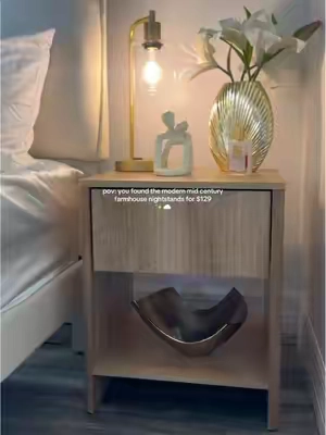 def checkout @GiraTree they have THE most affordable modern furniture!! ✨☁️ #nightstand #farmhousedecor #midcenturymodern #modernnightstand #farmhousenightstands #woodnightstand #giratree #affordablenightstands #affordablefurniture #roomupgrade #decorideas #homedecor #homefurniture #modernfurniture #ttshopdeals #ttshopfinds 
