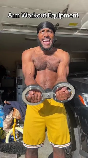 Have my brother try out my arm workout equipment. #armworkoutequipmemt #armworkout #workoutequipment #tiktokshoprestock 