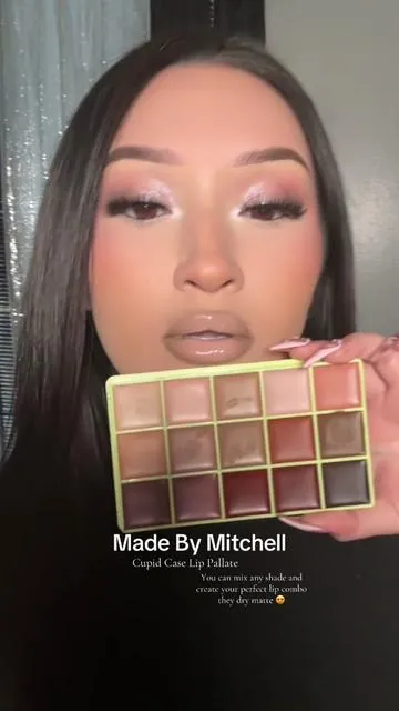 @madebymitchell Cupid Lip Pallate in the shade “ Muted Nudes “ 15 Cream Lipstick Pallate that you can mix and create any lip color! 😍 & also bought the red and pink pallate!  #fypシ #fyp #fy #cupidcase #lippallete #madebymitchell #lipcombo #makeup #fyppppppppppppppppppppppp #makeupartist 