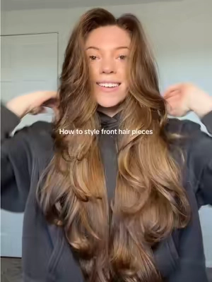 How to style front hair pieces 🤍 folllow for hairstyle tutorials ✨ #hairstyle #hairstyles #hairstyletutorial #sidepart #hairbeforeandafter #blowout #blowoututorial #bangs #curtainbangs 