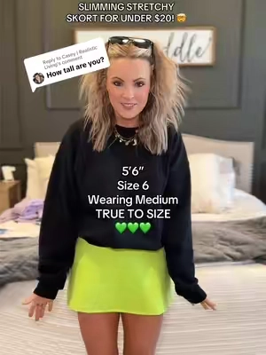 Replying to @Casey | Realistic Living here ya go!! Worth. Every. Penny! 💚 #skort #tennisskort #golfskort #slimming #skirt #slimmingskort #tennis #golf #fashiontok #stretchyskirt #stretchyskort 