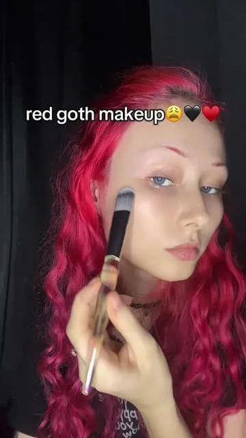 cant wait to do more looks with this😩 @UCANBE✨                                                          #goth #redgoth #redhair #facepaint #alt #vampire #honestreview #microinfluencer  