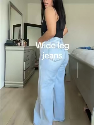 Found my new favorite pair of jeans 😭💗#fyp#widelegjeans#jeans#highwaisted#highwaistedjeans#jeantok#summerootd#bluemoment