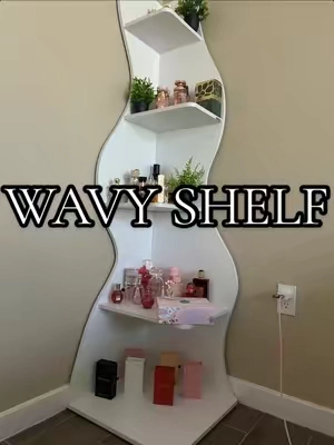 Replying to @jada. 🍊 they have it in black sis! So pretty it adds style to my plain bedroom lol. #wavyshelf #bookshelf #cornershelf #perfumeshelf #elevateyourhome 