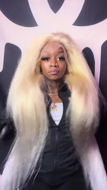 28-inch 613 straight hair is the ceiling for wigs🤍 This length is too cool!  hair from @sterlyhair_shop  #613wig #sterlyhairwigs #doneebymii #blondewiginstallation 