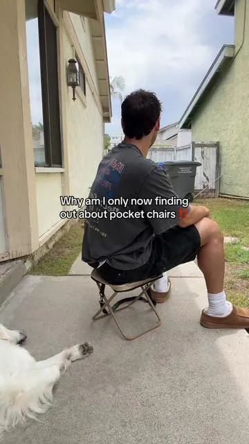 So clutch when there’s no place to sit! Baseball games, in line for festival tickets, these foldable camping stools are such a life hack #rockingchair #outdoors #campingessentials #foldablechair #fathersdaygift 
