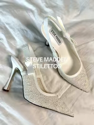 Bridal shower? Date night? Just feelin’ fab? These heels are it 🤍💐 I can’t get over the pearl detailing—it’s next level pretty 🕊️🤍✨ #stevemadden #stilettos #heels #shoes #bridalshower #bridalshoes #bridal #bridaltiktok #stevemaddenshoes 