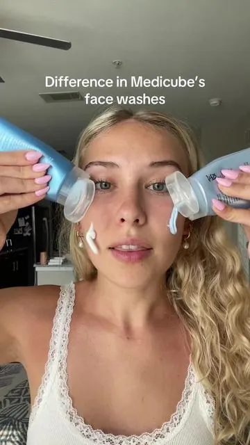 My top 2 face washes for sensitive skin!  #medicube #medicubetiktokshop #medicubesupersale #medicubecollagen #medicubetonerpad @medicube US Store @medicube global #creatorsearchinsights 