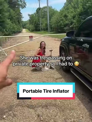 If she had one it would have helped in this situation. #tireinflator #tirepump #airpump #portabletireinflator #aircompressor #caressentials #carmusthaves #cartok 