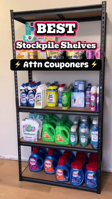 🧼🧴The best shelf I’ve found for my coupon stockpile — sturdy, easy to build, and holds everything! 🙌 You can use it in the garage, pantry, laundry room… seriously anywhere. 👏 If you need more storage space, this is it. 💯 📦 Grab it now on TikTok Shop before it sells out! #couponcommunity #couponersoftiktok #coupontok #couponmom #couponing #stockpile #tiktokshop #organizingtiktok #musthaveproducts #tiktokmademebuyit  #fyp #addtocart 