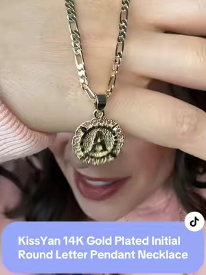 Wearing this $14 necklace 24/7 🤭✨ including beach days 🏖️ and it still looks brand new. No green necks, no tarnish, no stress. #GoldJewelryHack #TiktokFinds #BeachproofJewelry #TiktokShopFinds @KissYanOfficial #WaterproofJewelry #GoldNecklace #AffordableJewelry @KissYan Jewelry #ShowerSafeNecklace #BeachproofStyle #KissYanNecklace #InitialNecklace #EverydayJewelry #JewelryUnder20 #CapCut #tiktokshop #spotlightfinds #TikTokShopCreatorPicks #fypシ゚viral #tiktokshoprestock #trending #viral #foryou #dealsforyoudays #tiktokshopsummerturnup #tiktokshopunboxing KissYan Initial Necklace For Women Girl, 14K Gold Plated Round Letter Pendant Necklace Capital Monogram Necklace Alhpabets from A-Z Figaro Chain Necklace