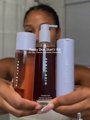 okayyy @Fenty Skin this kit leaves my skin feeling so clean and fresh and the moisturizer is crazy hydrating😍🍒 These products are made to reduce surface oil, purify pores, brighten + protect your skin. especially for those with oily, combo + blemish-prone skin. 🙋🏽‍♀️ #fenty #fentybeauty #fentyskin #hydravizor #fentynewarrivals #TTSBeauty #ttsbeautybesties #TikTokShopCreatorPicks #dealsforyoudays #oilyskincare #acneproneskin #acneskincare #breakoutproneskin #blemishprone #spfmoisturizer #cherrydub #fentycherry @Fenty Beauty 