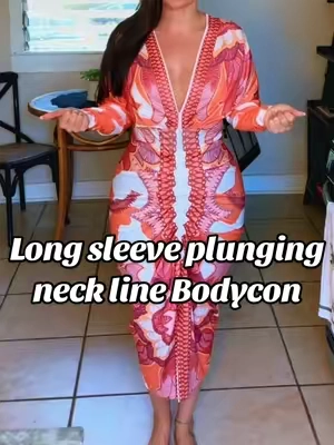 🧡🧡🧡 #bodycondress #tropicaldress #maxidress #dressoutfit #chicme #tiktokshopcreatorpicks #chicmeofficial #deepvdress #chicmedress 