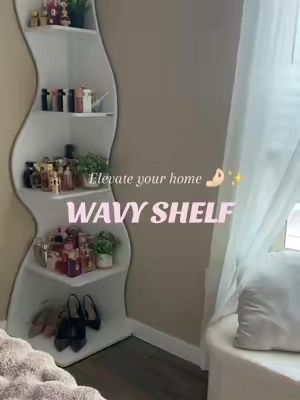 I love this shelf so muchhh definitely worth it 🙌🏻🤍 #shelf #bookshelf #perfumeshelf #cornershelf  #elevateyourhome 