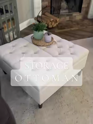 This is really pretty and so functional 👏🏻👏🏻 #ottoman #coffeetable #furniture #storage #dealsforyoudays 