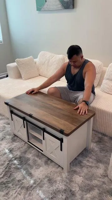 I got a coffee table and dining table all in one! #coffeetable #diningtable #homedecor #homeimprovement #dealsforyoudays #tiktokshopcreatorpicks 