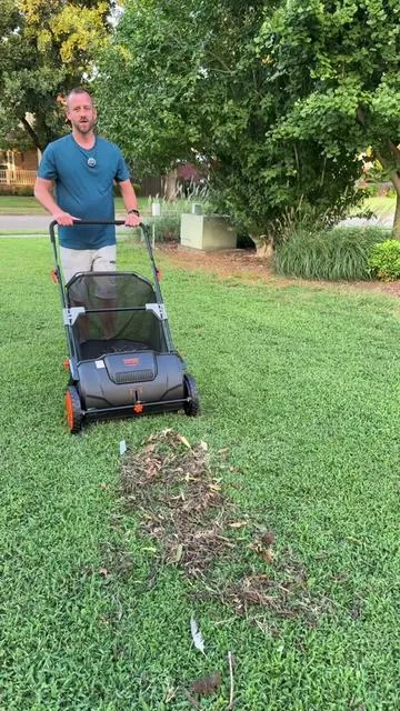 Why are you still pushing a rake when you can get vevors lawn sweeper!?? #vevor #lawnsweeper #lawncare #yardwork #fallleaves #tiktokshopcreatorpicks #tiktokshopbacktoschool 