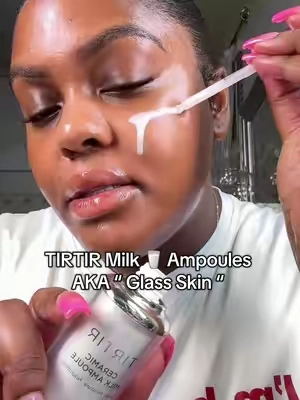 The way I went from crusty to hydrated @TIRTIR Inc. 🤏🏾 #tirtir #tirtirceramicmilkampoule #kbeautyskincare #koreanskincare #glassskin 