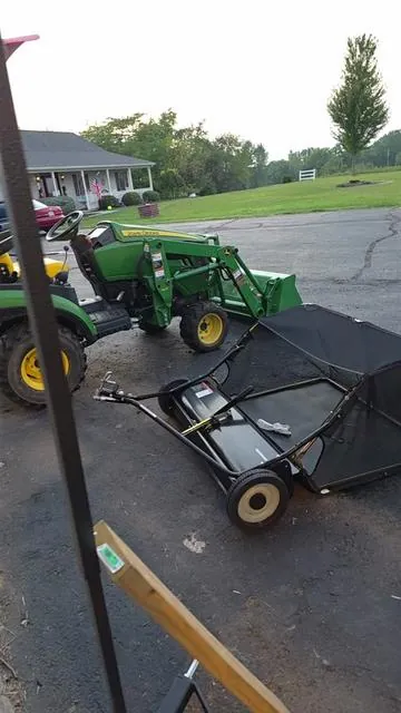 I can't wait to use this new lawn sweeper! #yitamotor #tiktokshopcreatorpicks #lawnsweeper #landscaping #tractoraccessories 