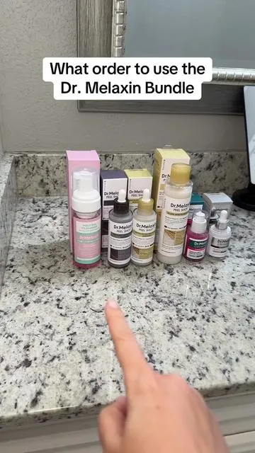 Dr. Melaxin Lumi Glow Triple Care Set Bundle instructions. The correct order to use the Dr. Melaxin bundle. #drmelaxin #drmelaxinpeelshot #skincaretiktok #fyp #algorithm 