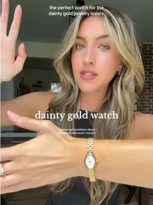 my faveee vintage inspired dainty gold watch <3