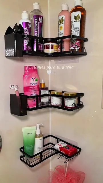 Son súper prácticos y les caben muchas cosas y lo mejor súper resistentes 😍🤍#showertok
#showerproducts #showershelves
#showercaddyorganizer
#bathroomorganization 