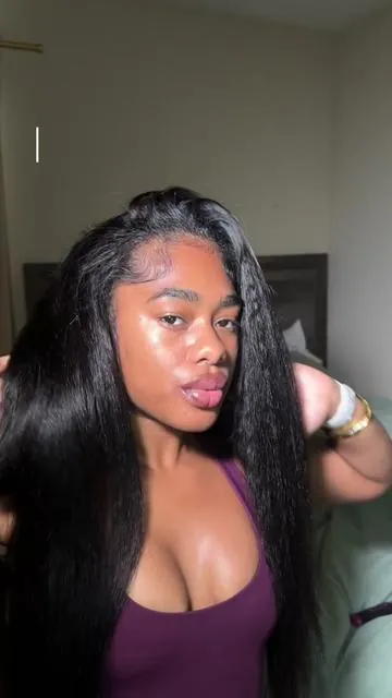 OQ hair has the best I’m not gone lie to yall! Do yall see this wig? 😍 @OQHAIR @oqhairshop #oqhair #gluelesswig #fyp #kinkystraightwig #kinkystraight 